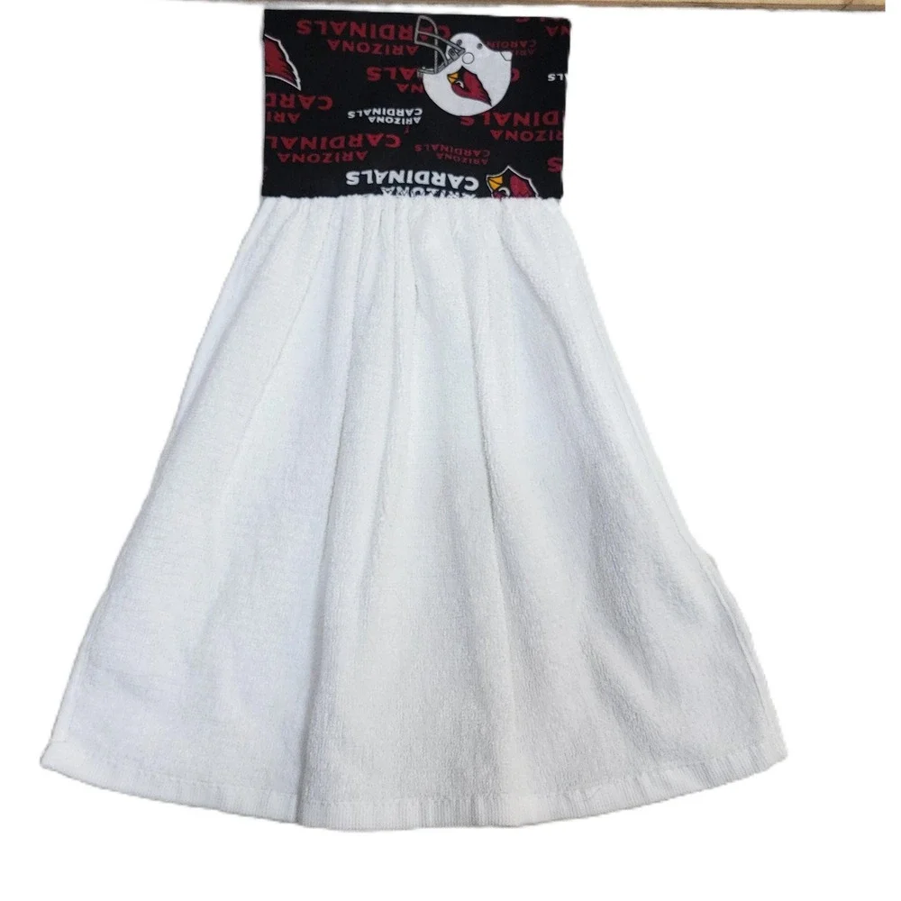 Handmade Arizona Cardinals Hanging Kitchen Towel White NFL Football Fan Gift